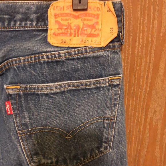 Levi's 501 Jeans Original Button Fly Medium Wash Cotton Straight Leg  34x38 - Picture 9 of 9